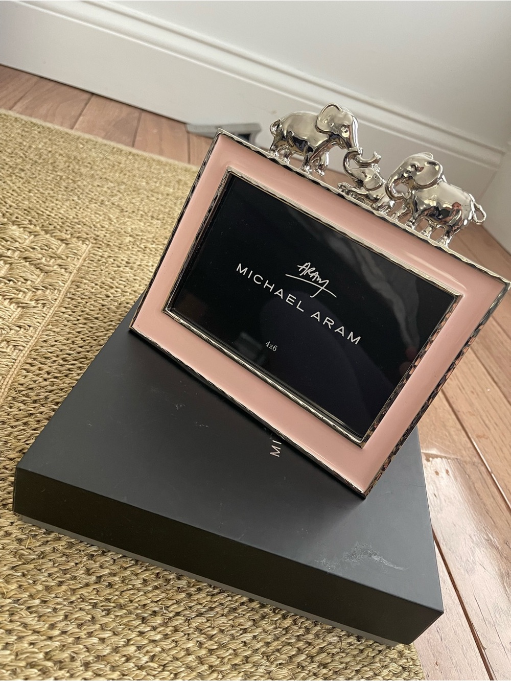 Michael Aram Pink Picture Frame with Silver Elephant Accents